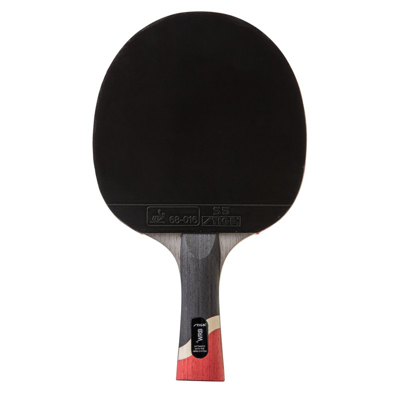 STIGA Pro Carbon Performance-Level Ping Pong Paddle with Carbon Fiber Blade and Extreme Spin for Tournament Play - Red and Blue Colors