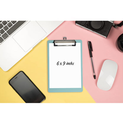 Hongri Plastic Small Clipboard, Green Memo Size Clip Board for Students, Kid, Women, Home, Low Profile Clip, Mini Size 6 x 9 in, Office Supplies & School Supplies