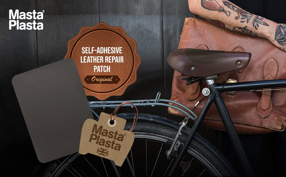 MastaPlasta Original Self-Adhesive Leather Repair Patch - Tan 150 x 10 cm (60 x 4in). Your Fast and Simple All-in-One Upholstery-Quality Leather Repair Kit for Sofas, Car Seats, Bags & DIY