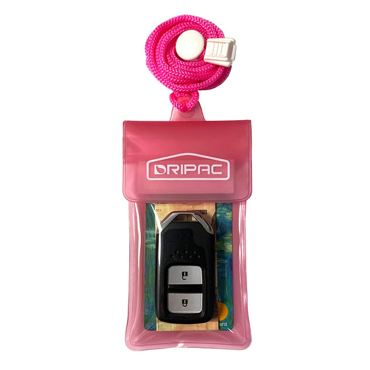 DRIPAC Waterproof Car Key FOB Case Waterproof Wallet Waterproof Holder Pouch For Key ID Badge Credit Card Money（Pink）