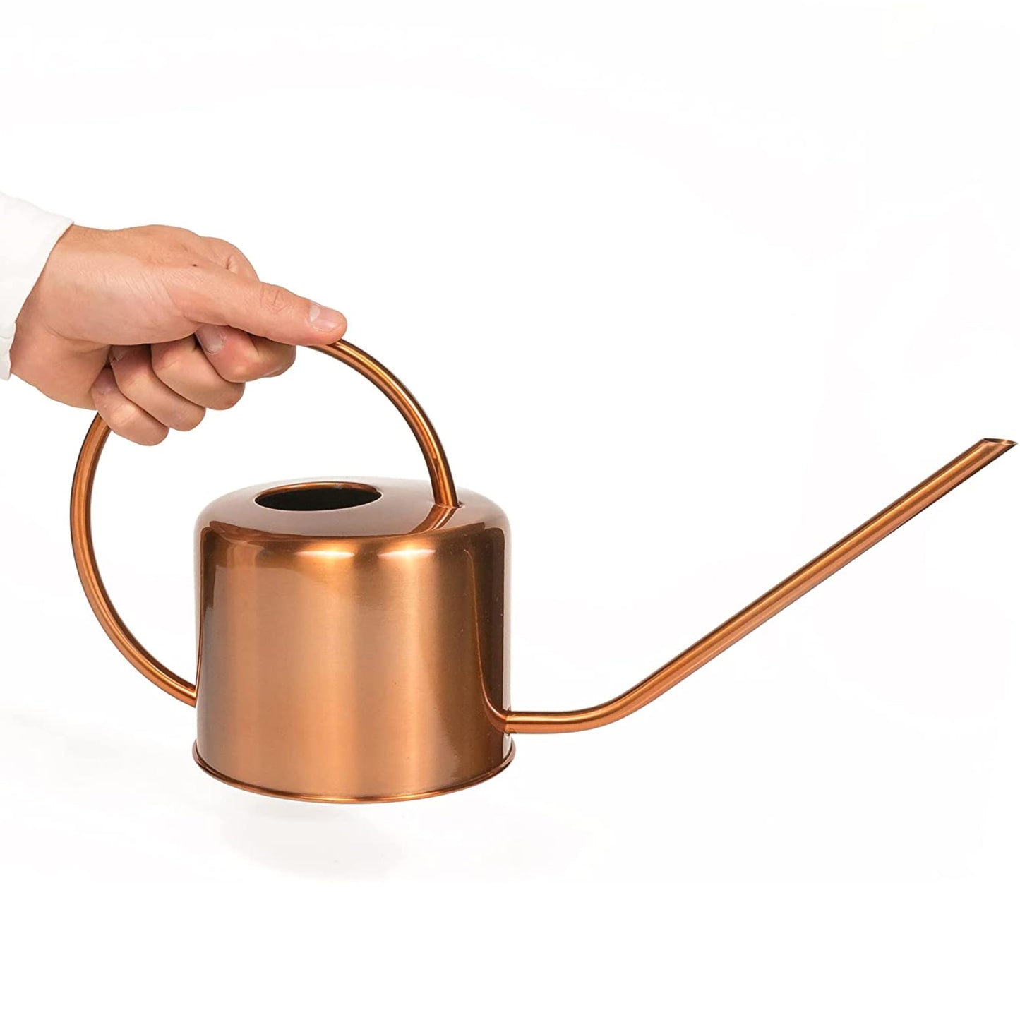 Homarden 60 oz Water Can Metal - Stainless Steel Watering Can with Long Spout for Outdoor and Indoor Plants - Small Watering Jug for Houseplants, Mini Plant Waterer - 5" x 15" x 8" - Copper