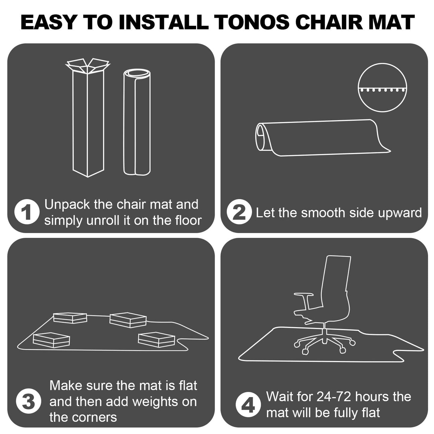 Chair Mat for Carpet- Low Pile (1/4" Thick) Carpet Protector for Office Gaming Computer Desk Chair. Heavy Duty Desk Chair Mat for Carpeted Floors, Semi Transparent (with Lip)