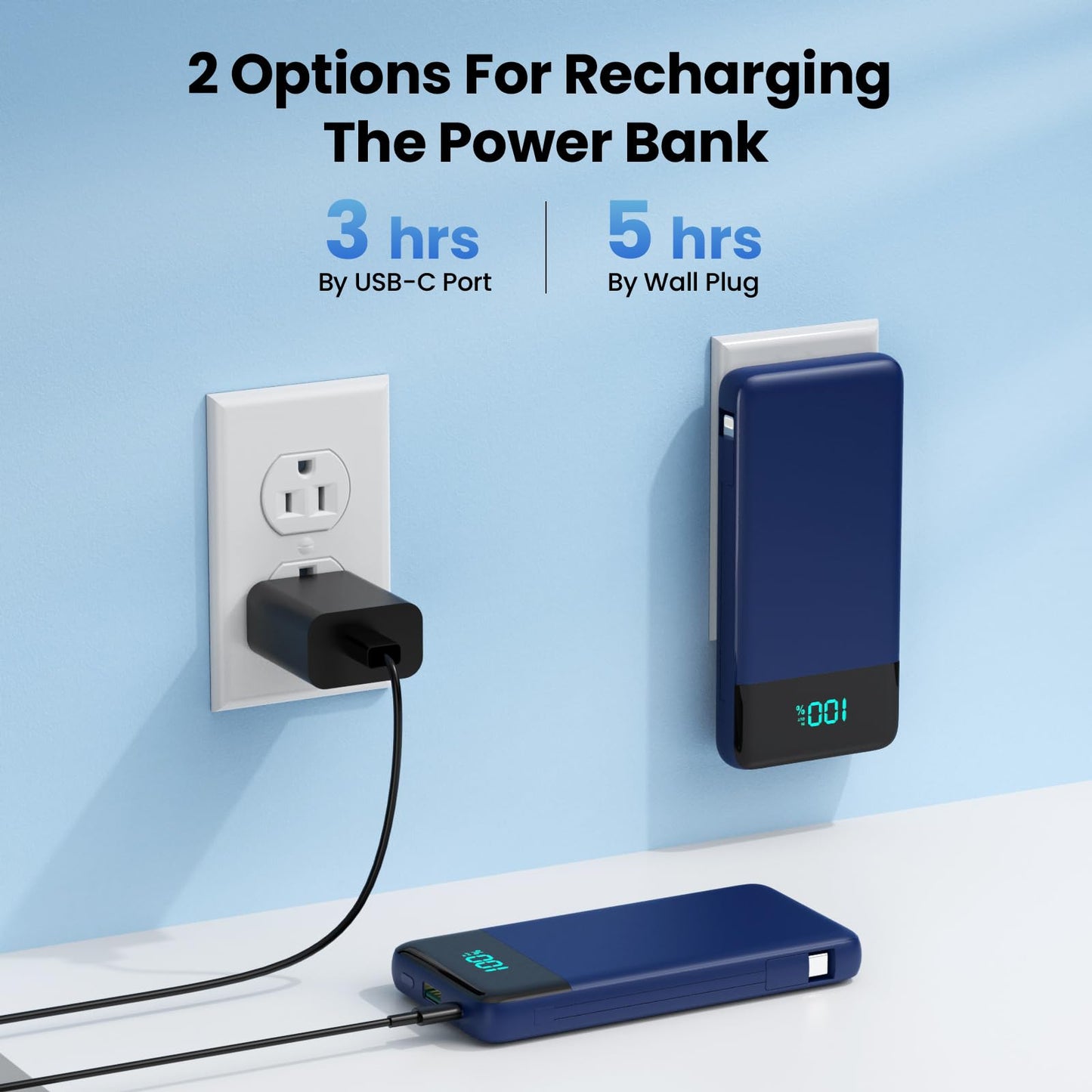 Portable Charger for iPhone with Built in Cables and Wall Plug,Upgraded 13800mAh Fast Charging USB C Power Bank,4 Outputs Travel Essential Battery Pack Compatible with iPhone 15/14/13,Samsung-Purple
