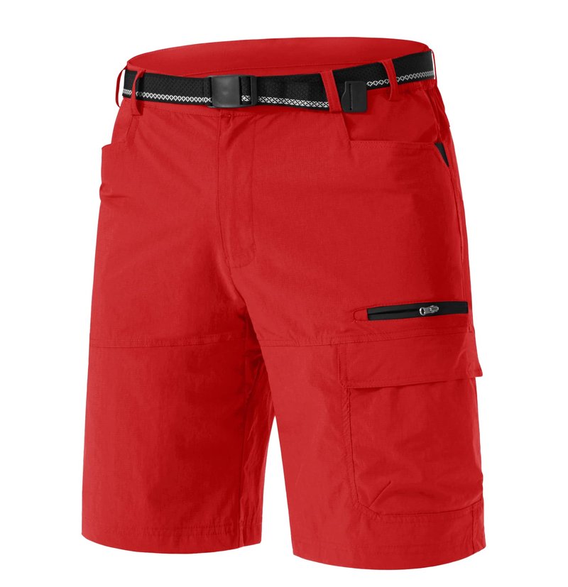 TACVASEN Mens Cargo Shorts Casual Dress Hiking Shorts Quick Dry Outdoor Waterproof Lightweight Tactical Work Fishing Travel Summer Red 40