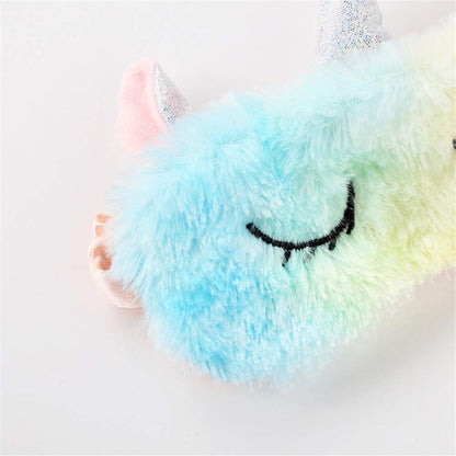 Cute Animal Sleeping Mask Soft Plush Blindfold Cute Rabbit Panda Koala Eye Cover Eyeshade for Kids Teens Girls Women (Flamingo)