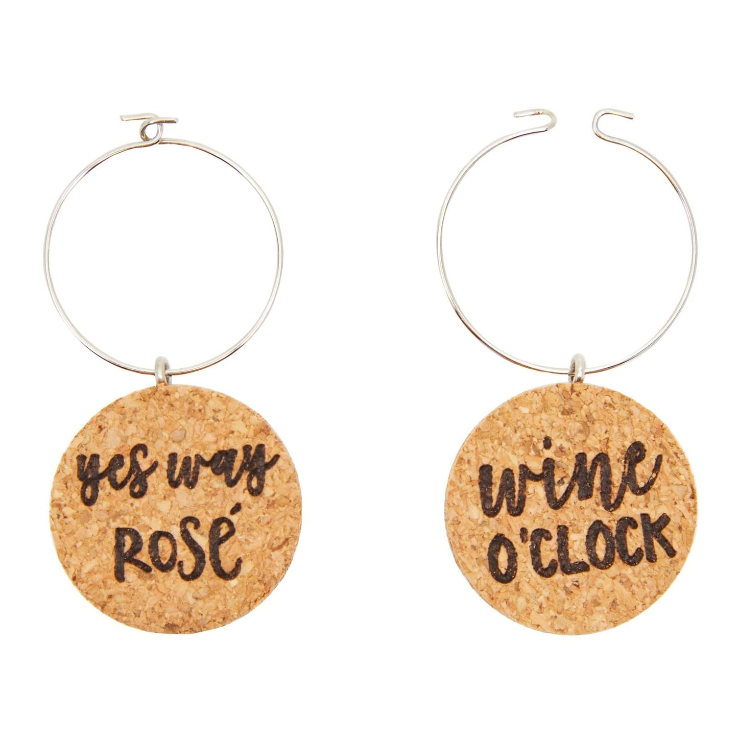 Juvale Wine Glass Charms - 1-Inch Circle Cork, 12-Pack - Wine Charms for Stem Glasses & Funny Party Decor - Birthday Party Favors