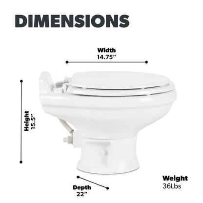 Dometic 302321681 320 Series Low Profile Toilet, White