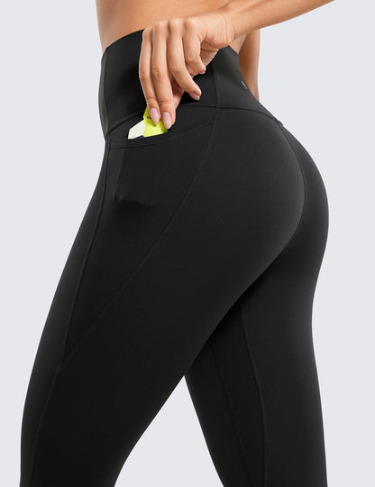 CRZ YOGA Women's Butterluxe 25'' Gym Leggings with Pockets - High Waisted Workout Leggings Buttery Soft Yoga Pants Black 10