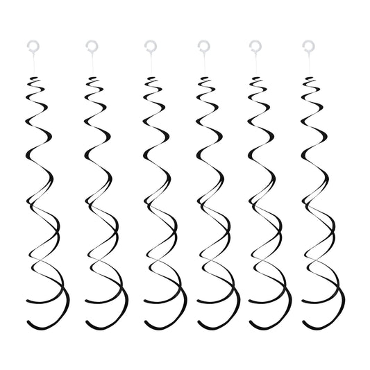 30 Pieces Black Hanging Swirl Decorations Plastic Streamers Foil Swirls Ceiling Decorations for Birthday|Wedding|Anniversary|Graduation Party Supplies