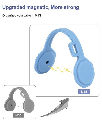 8PCS Silicone Magnetic Cable Ties & Clips, Cord Organizer [1S] Management Reusable Magnet Cable Organizer, Phone Cord Holder for Organizing, Bookmark Whiteboard Fridge Magnets etc