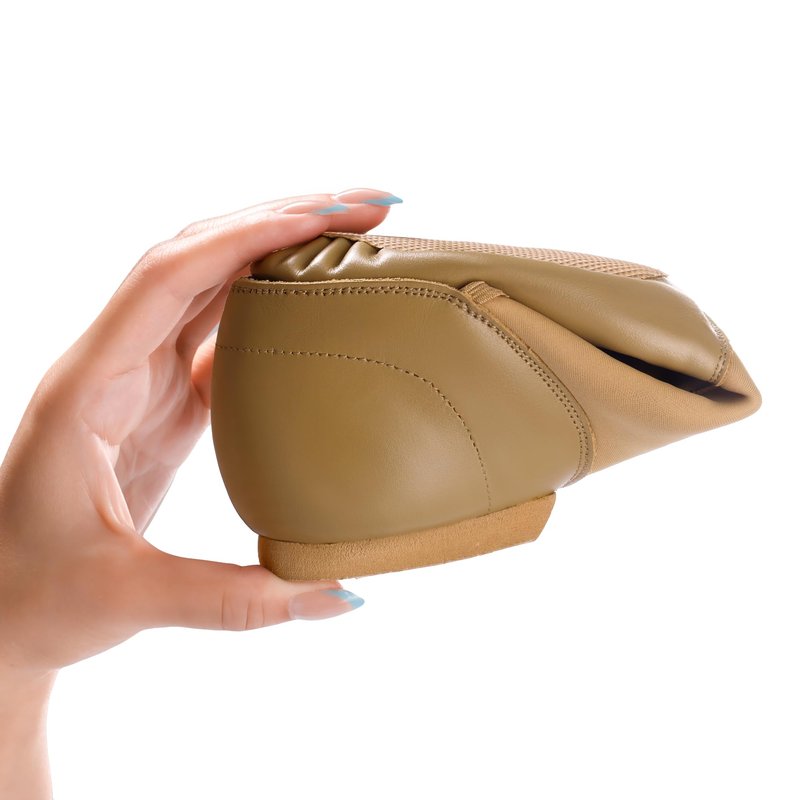 DWBH Unisex Jazz Shoe Leather Upper Women and Men's Slip-on Dance Shoes