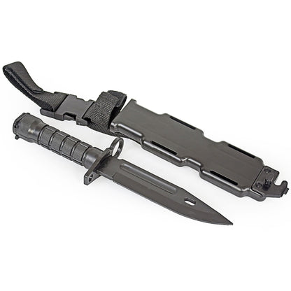 Rubber Knife Training Airsoft with Sheath Dummy Plastic Dagger Flexible Soft Fixed Blade for Prop Halloween Martial Arts Pretend Play Cosplay Costume 11.75 inch