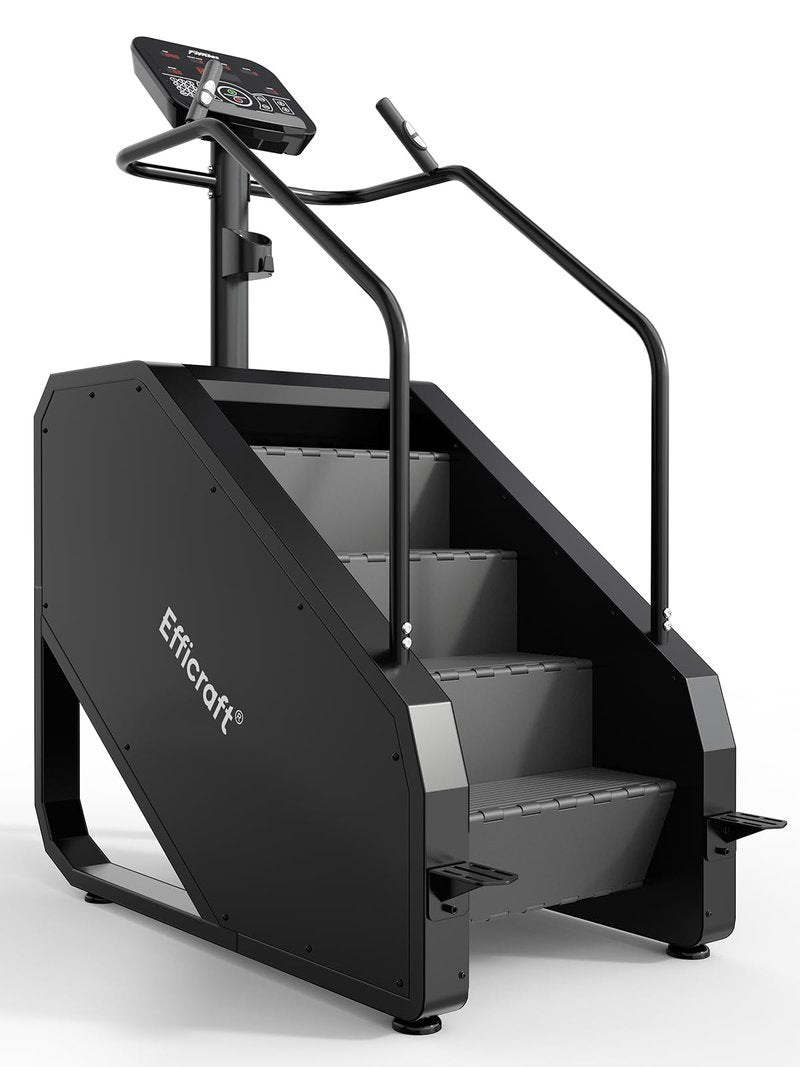 EFFICRAFT Stairmaster Machine with LED Screen, Commercial Grade Stair Climber, 15 Speed Levels Stair Master for Exercise at Home, 15-188 Steps/Min, White Iron Shell