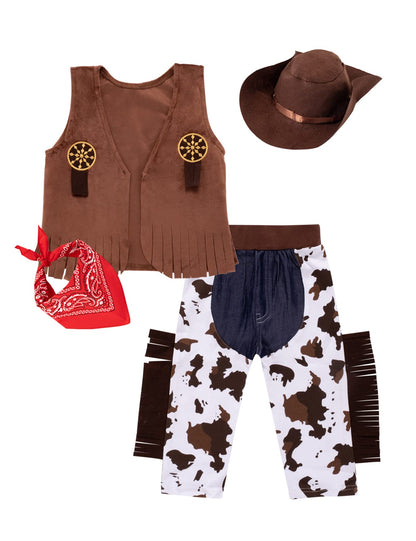 LATOBREATH Boys Kids Halloween Cowboy My First Rodeo One Birthday Costume Dress Up Party Outfits（3T）