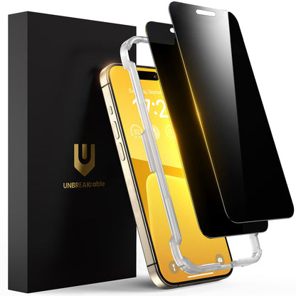 UNBREAKcable Privacy Screen Protector for iPhone 14/ iPhone 13/13 Pro, Tempered Glass [True 28°Anti Spy] [9H Hardness] [Case Friendly] Private Protector for iPhone 6.1" - 2 Pack