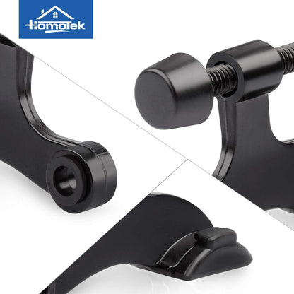 HOMOTEK 6 Pack Hinge Pin Black Door Stopper,Adjustable Deluxe Heavy Duty Door Stopper 2-1/2"x1-3/4”,with Black Rubber Bumper Tips