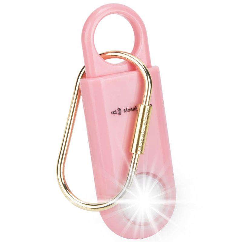 130dB Keychain Siren Ultra Bright Strobe Light. Loud Sound Personal Safety Alarm. SOS Emergency Alerts for Women, Girls, School Children, Night Runners, Hiking. Bear Alarm Deterrent. Pink