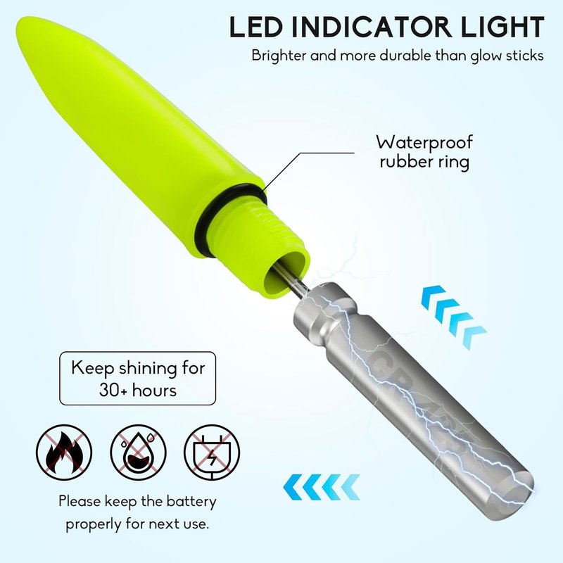 Lighted Slip Bobbers - 4PCS Glow in the Dark Fishing Floats | Spring Bobber for Crappie & Walleye Fishing