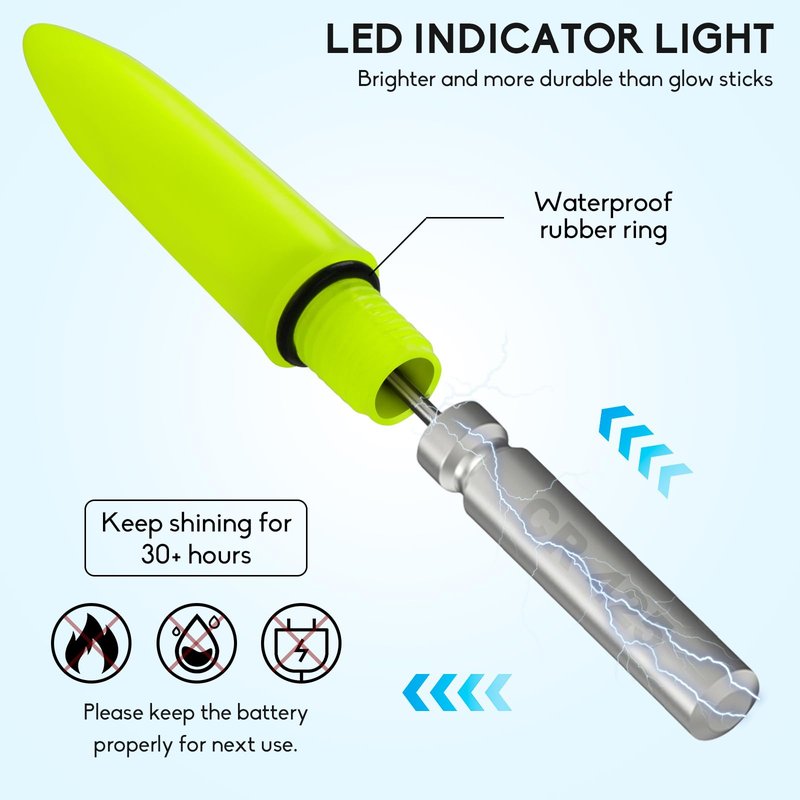 QualyQualy 4PCS Lighted Slip Bobbers Fishing Floats Glow in the Dark Spring Bobber for Crappie Walleyes Fishing