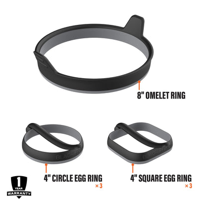 Blackstone 5515 Egg Ring/Omelet Ring Kit,Silver
