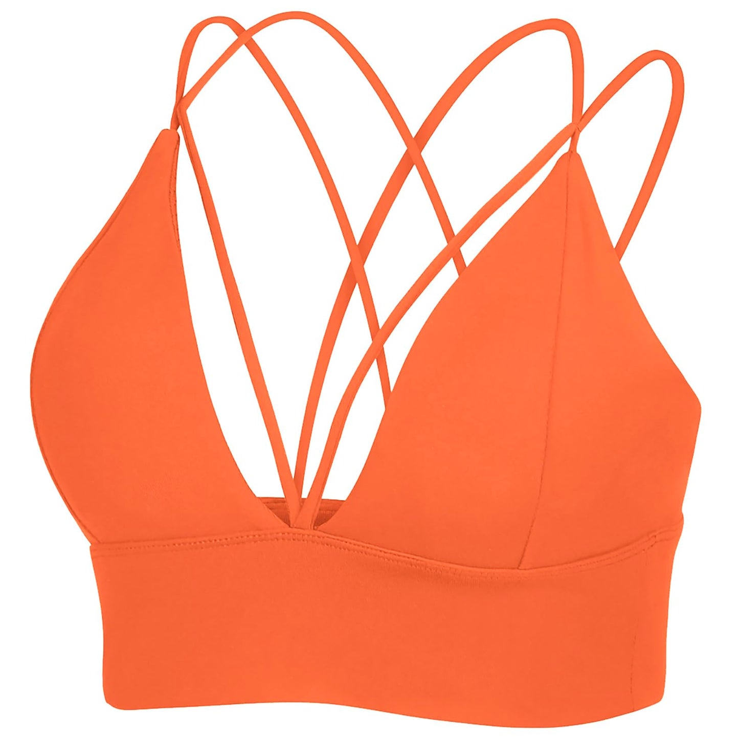 MotoRun Strappy Sports Bra Sexy Bralettes for Women Push Up Bralette Rave Top Orange S