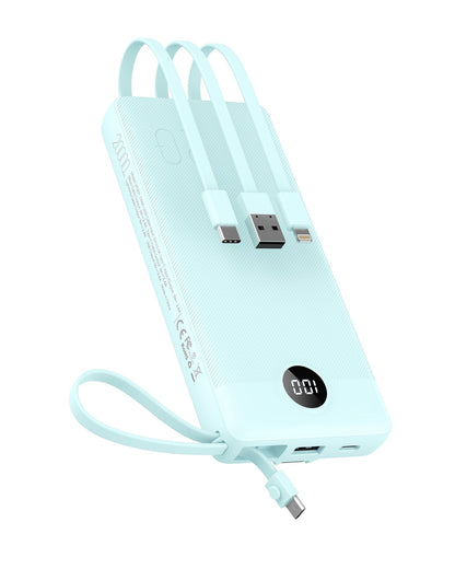 VEEKTOMX Portable Charger Built-in Cables, Power Bank for iPhone, Fast Charge USB C Battery Pack Travel Essentials Powerbank Compatible with iPhone 17/16/15/14, Samsung S25/24