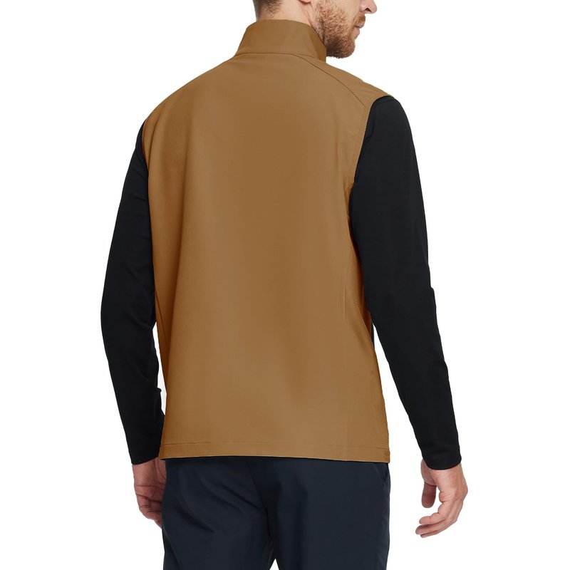 M MAELREG Golf Vest for Men Windproof Travel Zip Up Sleeveless Jacket Lightweight Softshell Mens Vests Outerwear