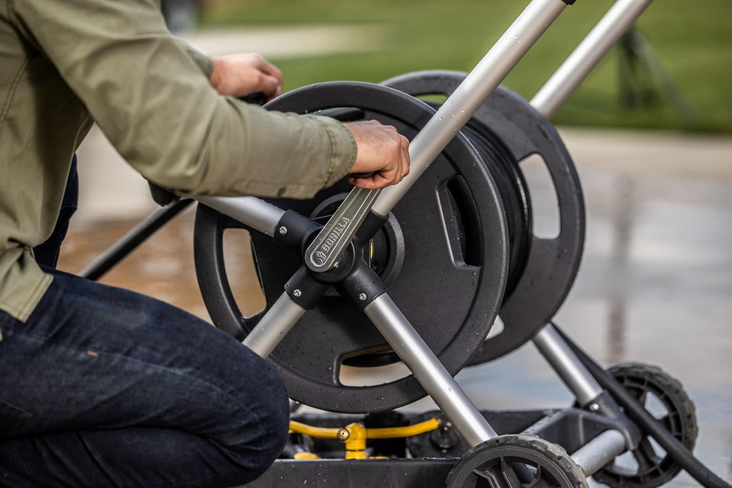 Gorilla 225’ Aluminum Zero-Rust Mobile Hose Reel