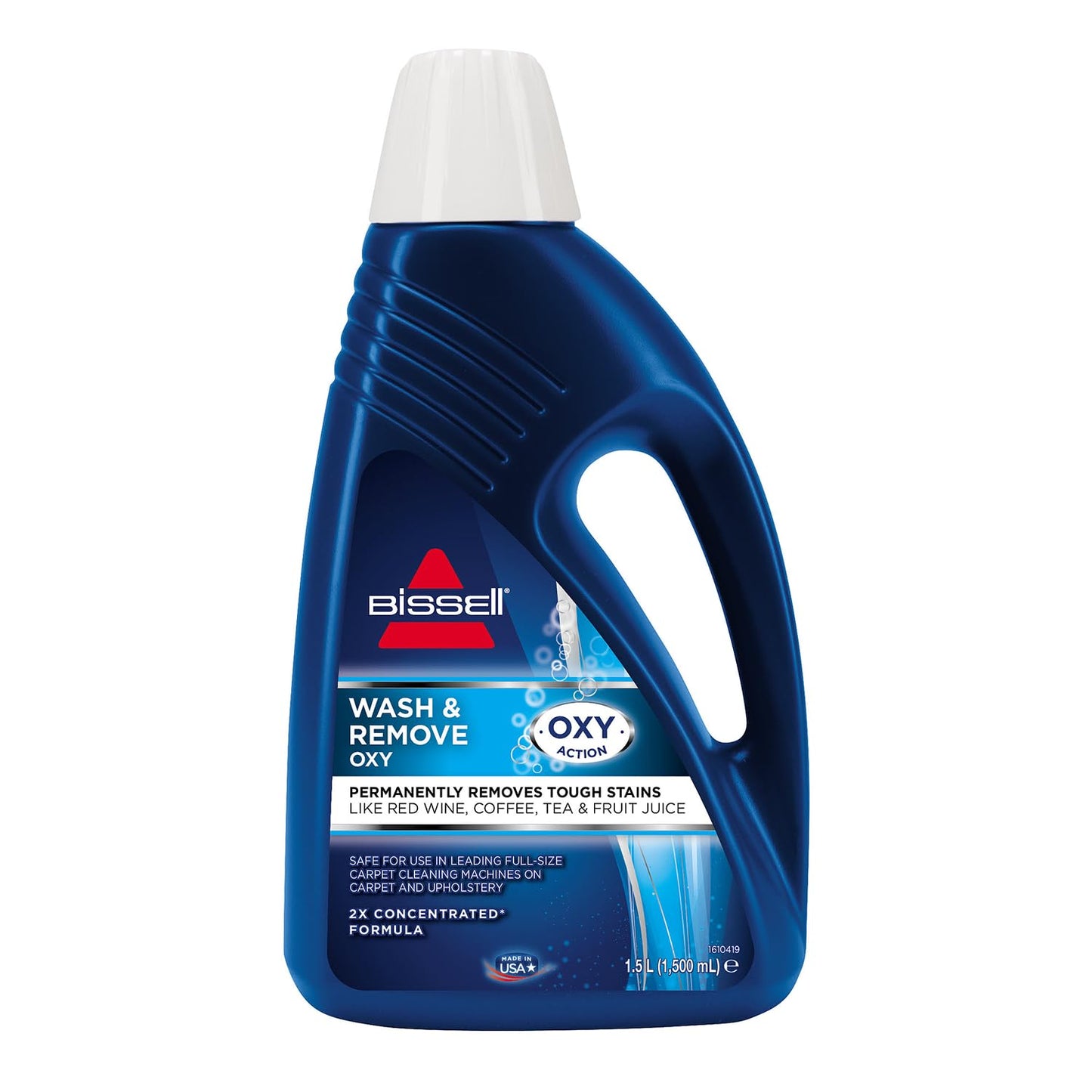 BISSELL Wash & Remove Deep Clean + Oxy, Carpet Stain Remover, Carpet Cleaner Solution, Upholstery Shampoo for Use with All Leading Upright Carpet Washers, 1.5L, 1265E