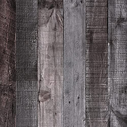 WENMER Wood Contact Paper 17.71¡± x 118¡± Rustic Wood Wallpaper Wood Peel and Stick Wallpaper Brown Grey Wood Grain Contact Paper Faux Wood Wallpaper Self Adhesive for Cabinet Countertop Shelf Wall