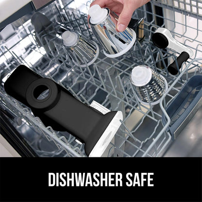 GORILLA GRIP Slip-Resistant Rotary Cheese Grater with 3 Interchangeable Blades to Shred Slice and Grate, Hand Crank Vegetable Chopper Mandolin, Slicer for Veggie Onion, Home and Kitchen Gadgets, White