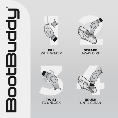 BootBuddy Shoe & Boot Cleaner Brush – Footwear Cleaning Kit for Hiking Boots, Golf Shoes, Football Boots, Running Shoes & Wellies – Cleans Mud, Dirt & Stains in Minutes – As Seen on Dragons’ Den