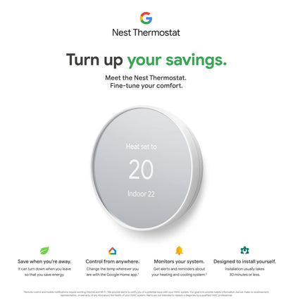 Google Nest Thermostat - Smart Thermostat for Home - Programmable Wifi Thermostat - Charcoal