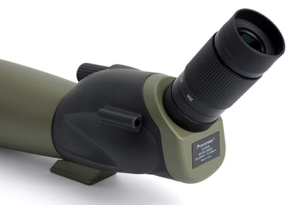 Celestron 52250 Ultima 20-60x80mm Angled Refractor Spotting Scope Telescope with Multi-Coated Optics, Waterproof Rubber Tubing and Soft Carry Case, Green