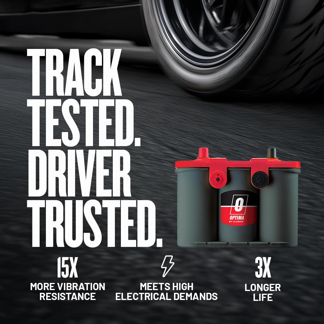 OPTIMA Batteries High Performance 34/78 RedTop Sealed AGM Car, Truck, and SUV Starting Battery, 800 CCA, Dual SAE and GM Terminals, Maintenance Free, Versitile Mounting