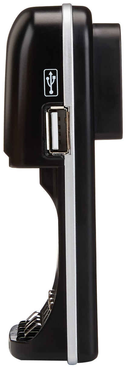 Amazon Basics Rechargeable Battery Charger for AA & AAA Nickel-Metal Hydride (NiMH) Batteries with USB Charging Port, Black