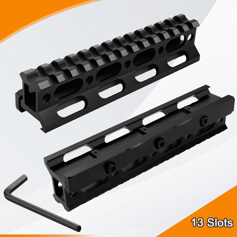 PUKESI 13 Slots Picatinny Rail Riser Mount, 1" High Profile Picatinny Riser Mount Short Pic Rails Accessories for Optic Red Dot Risers, with See-Through Design