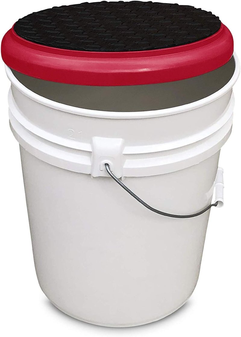 Padded Bucket Lid - Diamond Pad with Red Frame & Black Cushion | Durable Design for Easy Use