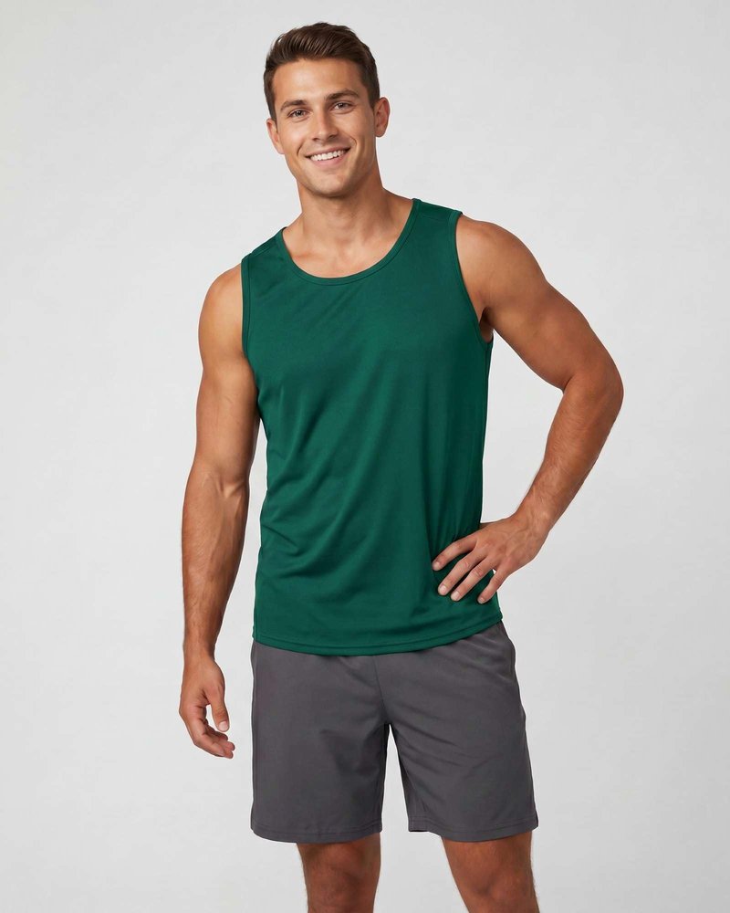 Real Essentials 5 Pack: Men's Dry-Fit Muscle Tank Top Sleeveless Shirts Workout Tees Athletic Gym (Big & Tall Available)