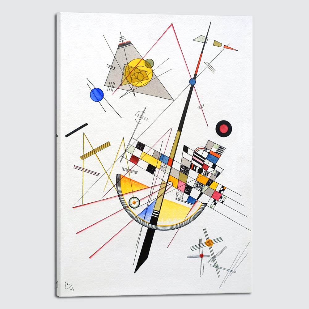 Wieco Art Framed Canvas Wall Art Composition VII, 1913 by Wassily Kandinsky Classic Abstract Famous Paintings Reproductions Canvas Wall Art for Home Decoration