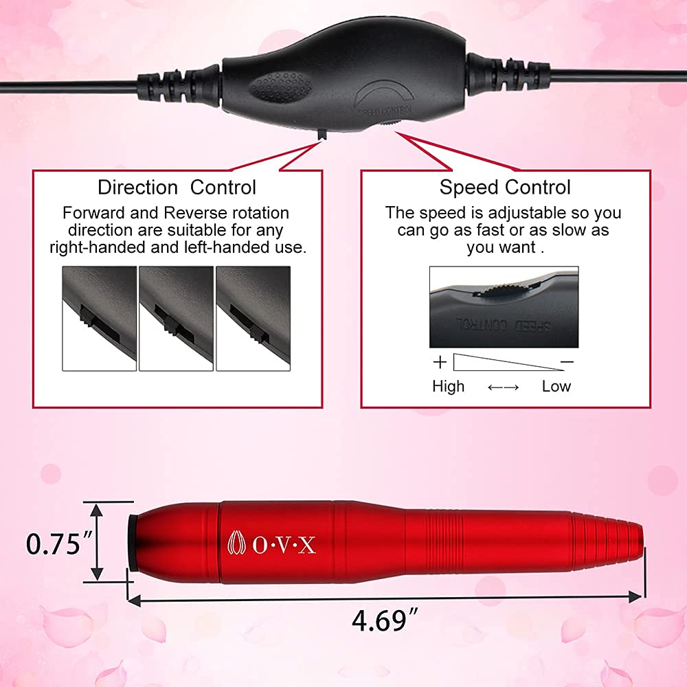 Portable Electric Nail Drill File Machine with Acrylic Nail Kit Set Professional 20000rpm Manicure Pedicure with Sanding Bands Brush for Nail Art Gel Nail Polish Tips Clippers