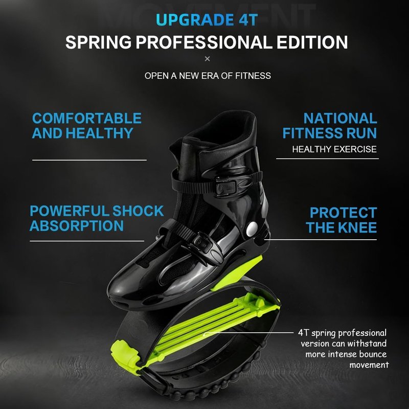 KPUKGJDK Kangaroo Jump Shoes for Women & Men – Adult Moon Shoes with 4 Springs, Low-Impact Fitness Jumping Boots for Exercise, Weight Loss, Cardio