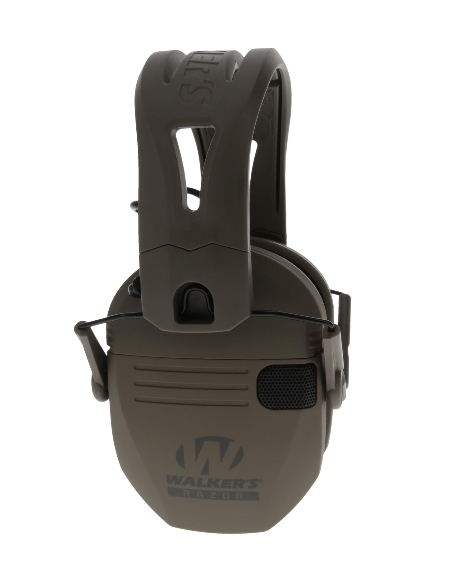 Walker's Razor Tacti-Grip Earmuffs- Mega Flat Dark Earth, High Performance Silicone Composite Slip Free Headband- Natural Sound Clarity Full Dynamic Range 23NRR