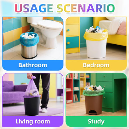 5l Bin Liners 200 Bags Small Pedal Bin Bags XUXRUS Thicken Leakproof Plastic Bags for Bathroom Office,Kitchen Desk Fit UK 5-8 Liter,0.8,1.1 Gal Colorful