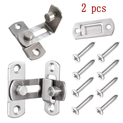 (2 pcs) The 90 Door Buckle Bolt barn Door Lock Right Angle Bending Latch hasp Toilet Doors and Windows