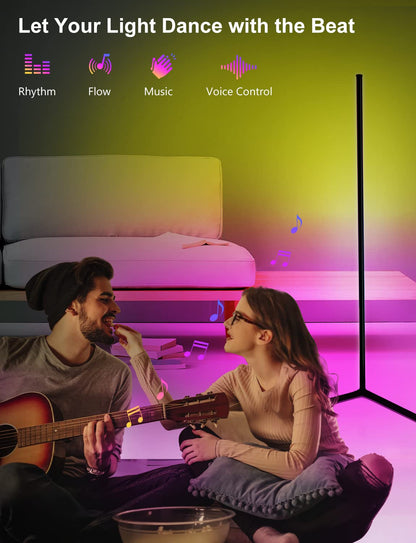 DeeprBling Smart LED Floor Lamp, 165cm, 16 Million Colour Changing Standing RGB Corner Light with Music Sync, Remote & App Control, DIY Mode & Timing, Modern Mood Lighting for Living Room