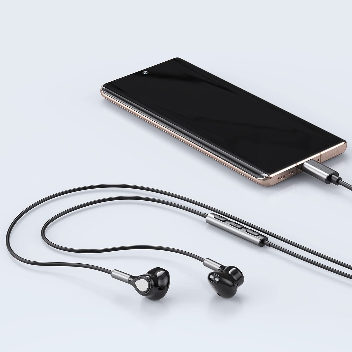 USB C Headphones for Samsung Galaxy S24 S23 Ultra S22 S21 FE S20 A54 A53 USB C Earphones with Mic Volume Control Wired Earbuds USB Type C Headphones for iPhone 16 15 Pro Max Plus iPad Pro Pixel 8 7 6a