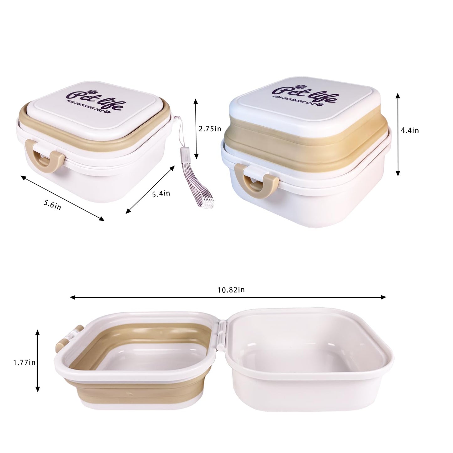 Collapsible Dog Water Bowl, Portable Dog Bowl for Traveling, 2-in-1 Pet Food and Water Feeder - Travel Dog Bowls with Lid for Walking, Traveling, Camping and Hiking