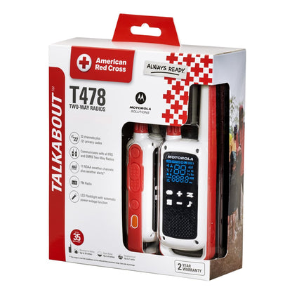 Motorola T470 Talkabout Two Way Radios, Long Range Emergency Rechargeable Waterproof Walkie Talkies 22 Channel, 35 Mile outdoor Black Yellow, 2 Pack