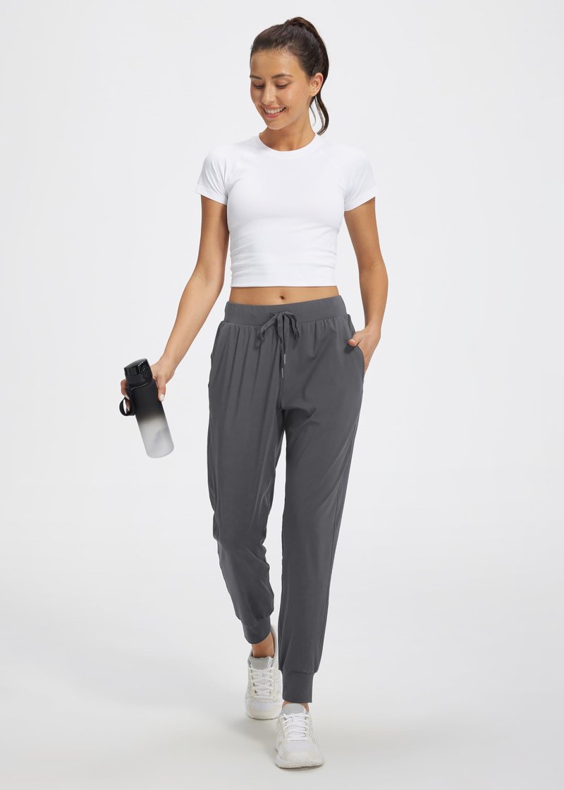 Libin Joggers for Women Petite/Regular/Tall Dance Sweatpants Athletic Workout Tapered Lounge Casual Teacher Pants for Running Yoga Cloths, Dark Grey L
